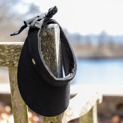 Scala Women's Deluxe Big Brim Cotton Visor With Bow, Black, One Size #TOP7