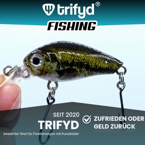 trifyd ® - Forellen wobbler UL 4cm, 5 Stück mit Köderbox, Trout Box V2 für Forelle und Barsch