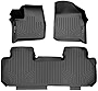 SMARTLINER Custom Fit Floor Mats 2 Row Liner Set Black Compatible with 2018-2023 Chevrolet Traverse with 2nd Row Bench Seat