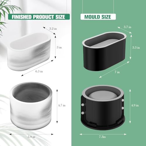 image for Gisafai 2 Pack Silicone Concrete Planter Mold, Large Concrete Planter 