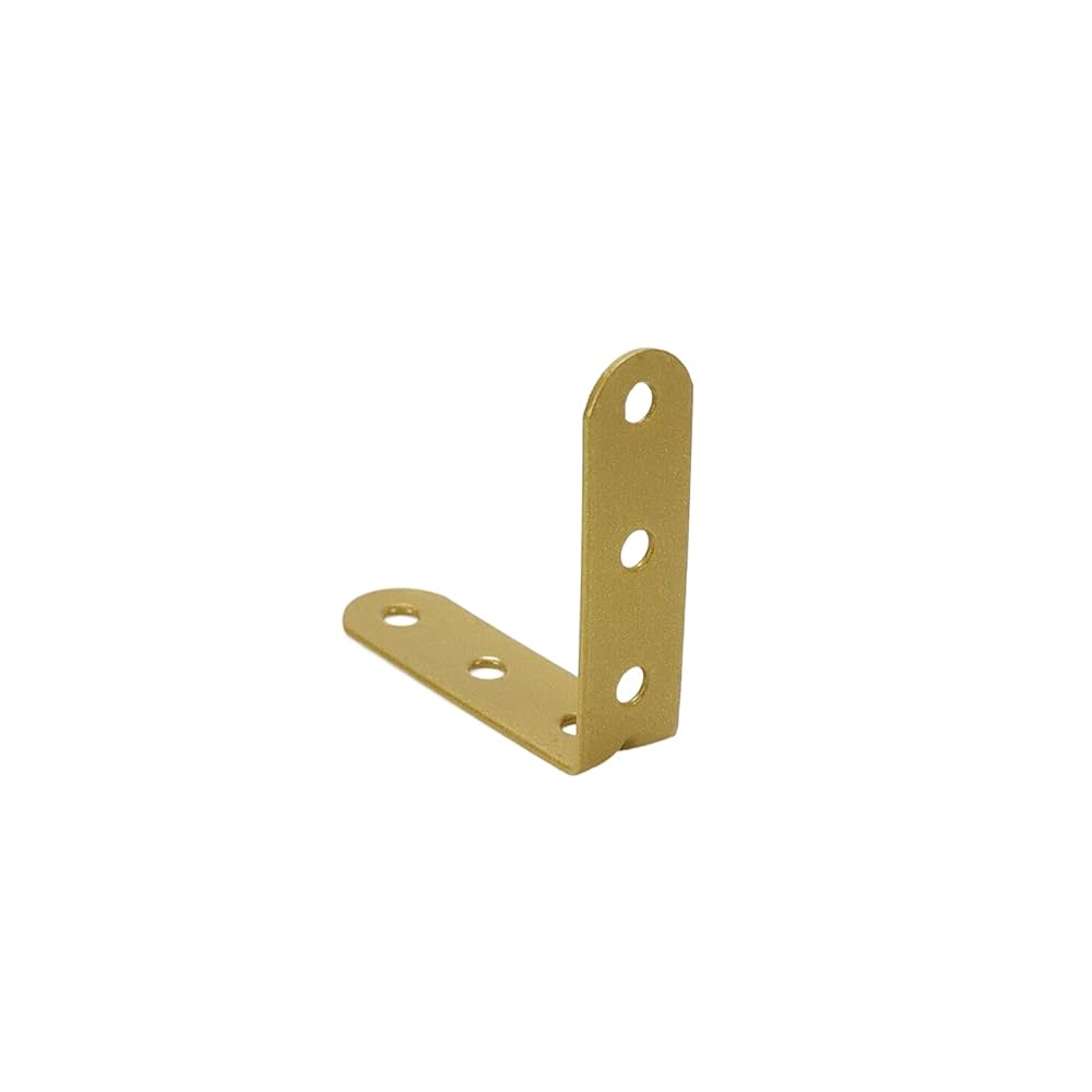 Heavy Duty Corner Braces, 8Pcs Right Angle Brass Bracket Fastener T-Shaped Brackets Corner Brace 8pcs Right Angle Brass Bracket Fastener T Shaped Brackets Brace Joints Support 90 Degree Wall Hanger Shelves Gold