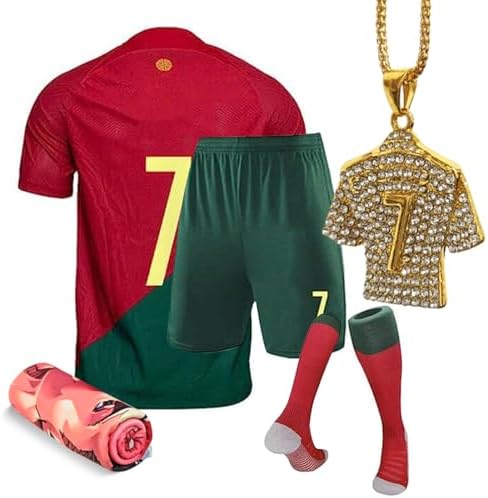 HOMPAY Soccer Jersey Boys,soccer jersey kids sportswear youth football uniforms with socks and necklaces,Cooling Towel.