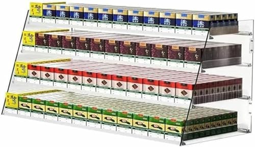 Présentoir à cigarettes trapézoïdal multicouche avec poussoir automatique