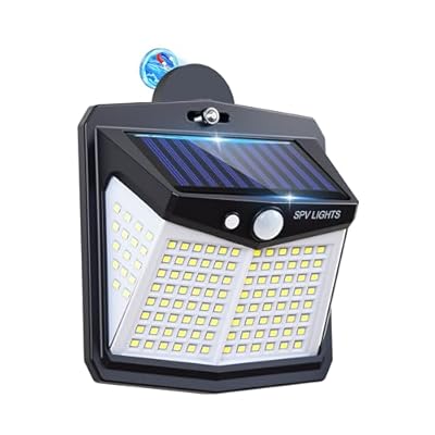 LIFENGSOLER 128LED Magnetic Solar Lights Outdoor, Bright Motion Sensor Outdoor Lights with Strong Magnets, Ip65 Waterproof Solar Lights for Chain Link Fence, Patio, Yard, Camper, RV(1Pack)