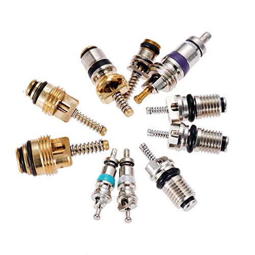 102Pcs Car Air Conditioning Valve Core Kit, Auto Ac Repair Complete Tool Box Set, A/C R12 R134A 100Pcs Refrigeration Tire Valve Stem Cores, 2Pcs Removal Tool, For Car Air Contitionaing Repair #TOP2
