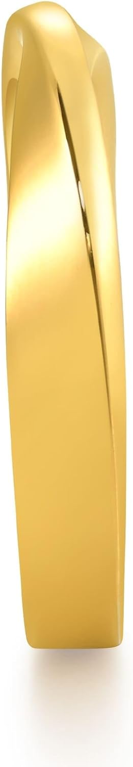 CHOW SANG SANG 999 Gold Essence Möbius Strip Ring for Women & Men (US Size: 7, Diameter 17.3mm) 94607R Price-by-Weight 4.49g Gold