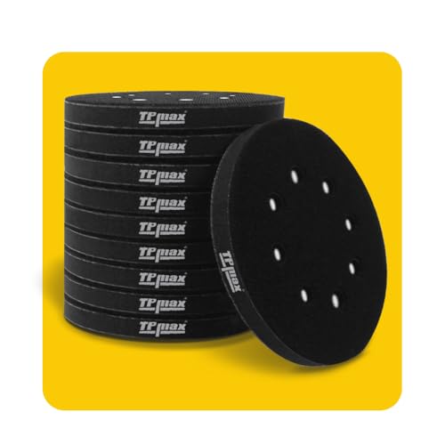 Image of 10 Pack 125 mm 8 Holes Soft Density Interface Pads 5 inch 125mm Hook and Loop Sponge Cushion Buffering Backing Pads