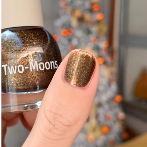Image of Brown Nail Polish - Quick Dry Bronze Pearl Shimmer Nail Varnish (10ml)