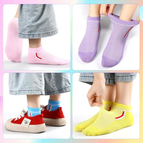 20 Pairs Women's Athletic Ankle Socks Cotton Low Cut Colorful Casual Soft Stripe Lightweight Socks for Running Sports Hiking4