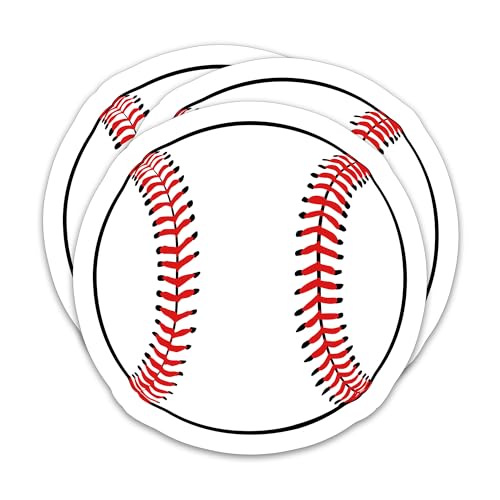 (3Pcs) Baseball Sticker Baseball Accessories Baseball Cutouts Baseball Lover Baseball Gifts Baseball Decals, Waterproof Vinyl Decal for Book Laptop Tumbler Scrapbook Water Bottle Phone Case, 3" x 3"