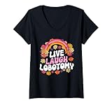Photo Gallery donna live laugh lobotomy funny graphic maglietta con collo a v Photo Gallery donna live laugh lobotomy funny graphic maglietta con collo a v