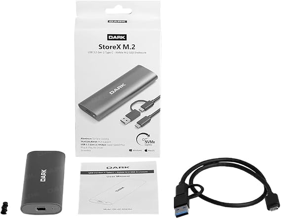 Dark USB Type C - M.2 NVMe Disk Box