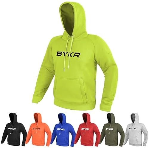 BYKR Motorcycle Hoodie for Men & Women Biker Motorcycle Jackets Breathable Motorbike Riding Sweatshirt All Weather CE Armored