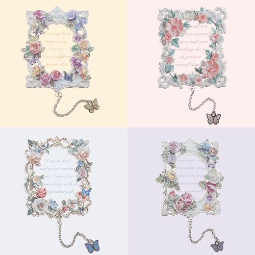 4 Pieces Metal Bookmarks for Women, Large Size Cute Hollow Bookmark Garland Flower Window Butterfly Unique Book Mark for Reading, Artistic Gift for Book Lovers Writers Readers Children Teens Men