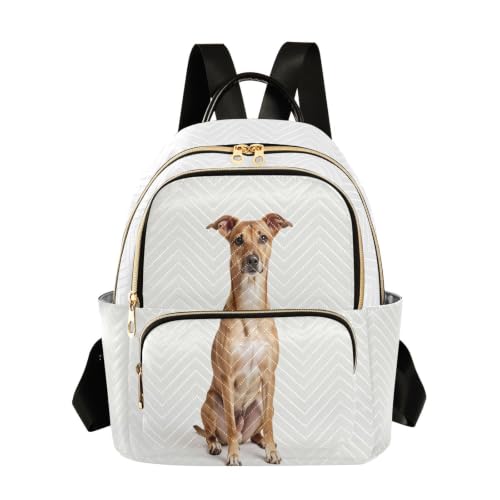 Sac à dos femme motif chien petit format élégant avec deux grandes poches