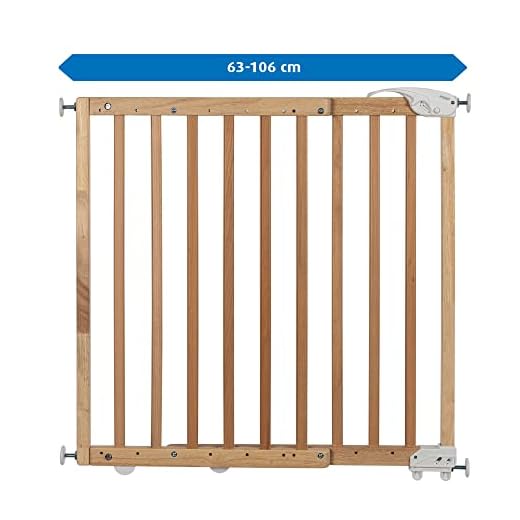 reer Türgitter und Treppenschutzgitter, Baukasten zum Selbstbauen, zum Klemmen oder Schrauben, ausziehbar 63-106 cm, Natur