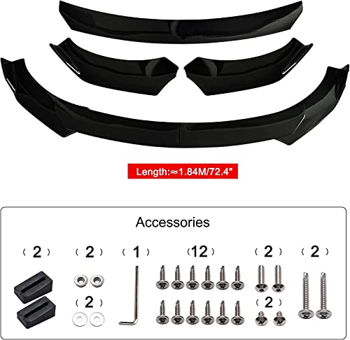 Somusen Universal Carbon Fiber Style Front Bumper Lip Chin Spoiler Compatible with Audi,Ford,BMW,Honda,Chevrolet,Civic,Benz,Mazda,GMC Car