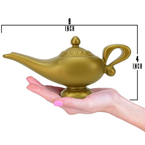 Skeleteen Arabian Genie Oil Lamp - Aladdin's Gold Magic Genie Lamp Costume Accessory - 1 Piece #TOP5