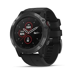 Garmin Fenix 5 Plus, Premium Multisport GPS Smartwatch, Features Color TOPO Maps, Heart Rate Monitoring, Music and Garmin Pay, Black with Black Band (Renewed)