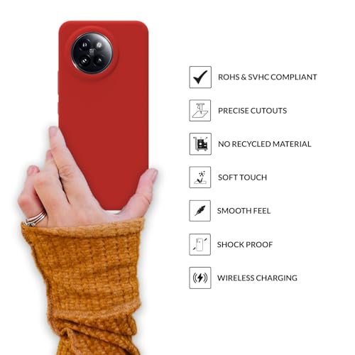 Image of SPRIG Compatible with Mi 14 Civi Premium SilkTone Back Cover Drop Tested Shock Proof Mobile Case for Men, Women, Boys and Girls with Camera Protection (Red)