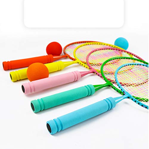 Imikeya Kids Badminton Racket Set For Beginners Child Indoor Outdoor Sports Games With Tennis Ball And Bag For Kids 8-12 Year Old Lake Blue #TOP1