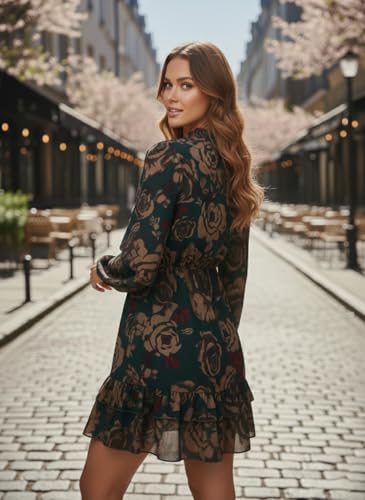 GRECIILOOKS Western Dresses for Women | A-Line Knee-Length Dress | Midi Western Dress for Women| Short Dress