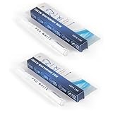 Pro White Teeth Whitening Pen - Peroxide-Free Teeth Whitener with Pap-X Formula - Vegan & Cruelty-Free Paint-On Whitening Teeth Gel for Coffee, Tea & Wine Lovers - 2ml - 2 Pack