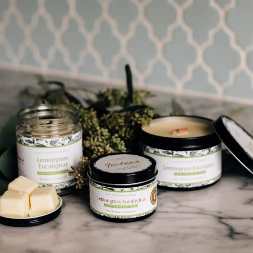 Fontana Candle Company - Lemongrass Eucalyptus | Lightly Scented Candle 9 Oz | Made From Beeswax And Coconut Oil | Essential Oil | Wood Wick | Long Lasting | Non Toxic Clean Burn #TOP3