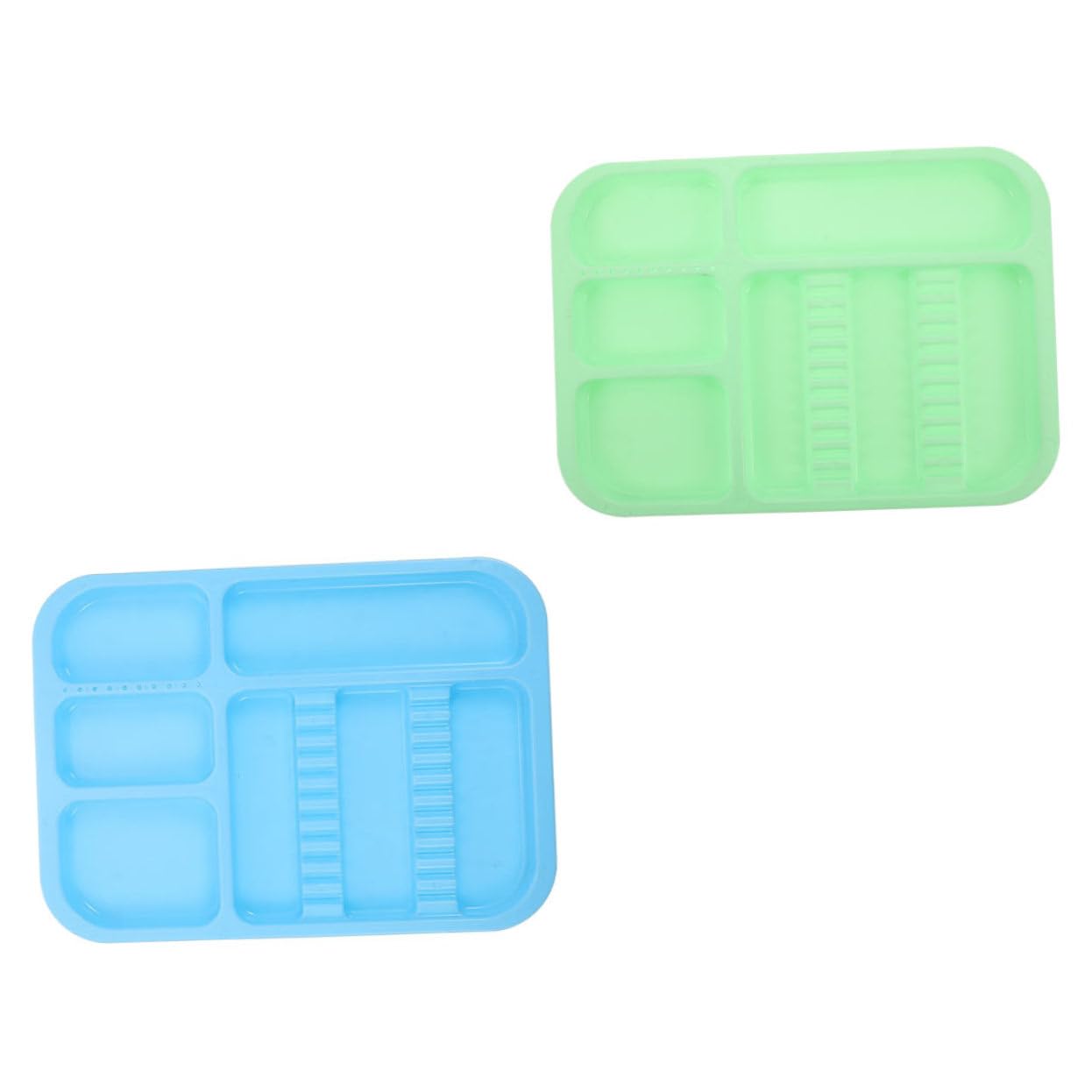 2pcs Mini Plastic Oral Treatment Colorful Storage Plates for Clinics Hospitals and Home Use Lightweight and Practical Organization