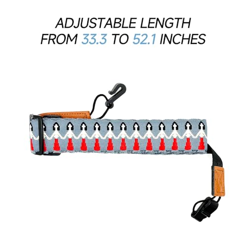 Image of Adjustable Ukulele Strap, No-Drill Ukulele Straps Adult Size, Easy to Use with Double J Hooks, Ukulele Accessories