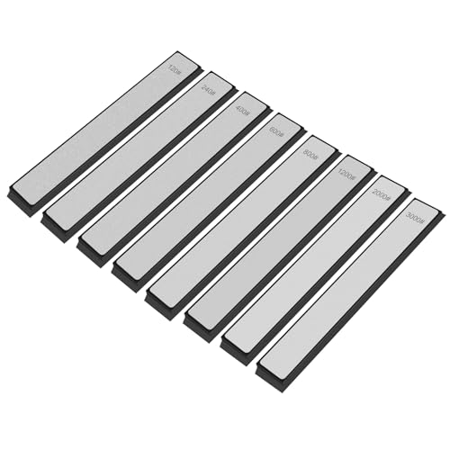 Kopinma 8Pcs Diamond Sharpening Stones, Knife Sharpening Stone Kit, Whetstones 120/240/400/600/800/1200/2000/3000 Grit Angle Guide Flattening Stone, Manual Knife Sharpeners