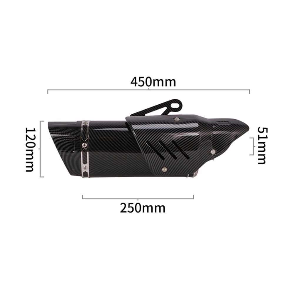 Scudo Termico Scarico Moto Tubo Di Scarico Per Moto Vera Fibra Di Carbonio Fuga Moto Silenziatore Copri Tubo Per Motocross Scudo Termico Copertura Antiscottatura | Carbon Fiber Colour