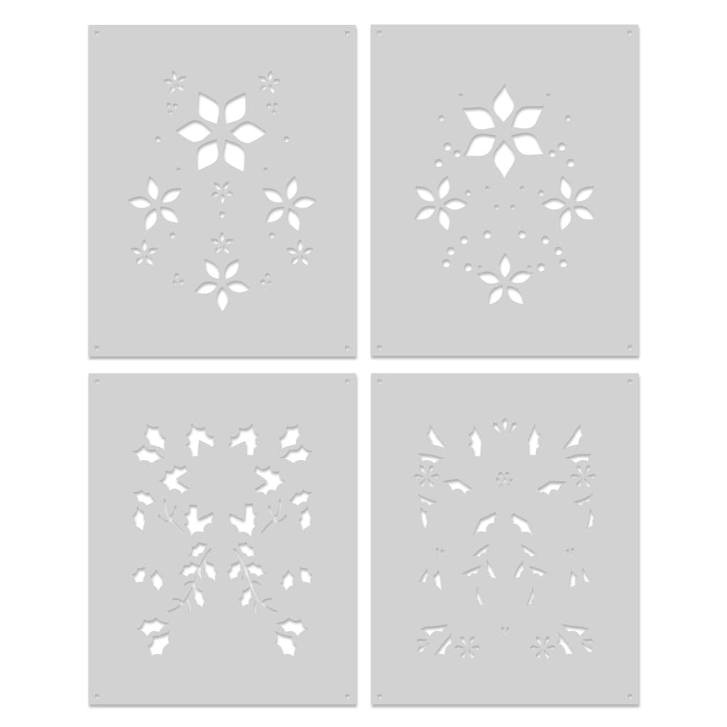 Pochoir en mylar SA284 Hero Arts poinsettia plastique réutilisable haute précision