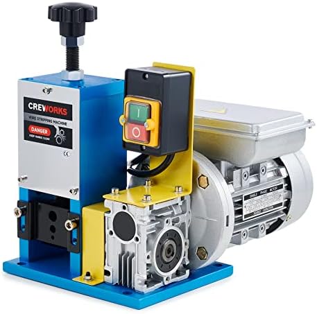 CREWORKS Automatic Wire Stripping Machine for 0.06"-1" Copper Wires, Motorized Wire Stripper Tool for 7/0-15 AWG Scrap Electrical Wire Recycling, Electrical Tool for DIY Cable Copper Wire Stripping
