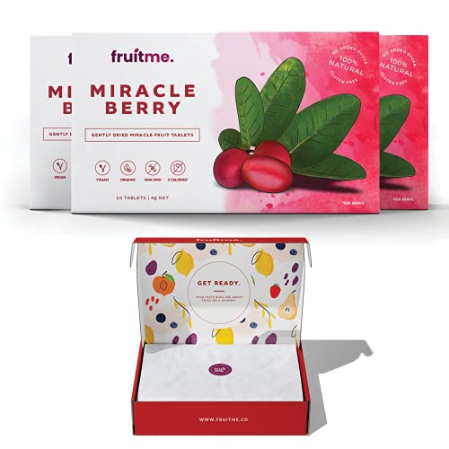 Miracle Berry Tablets 10 Pack x 3 Gift Box - 30 Gently Dried Miracle Fruit Tablets - Sweeten Those Sour Moments with Unique Taste Changing Magic Fruit Pills