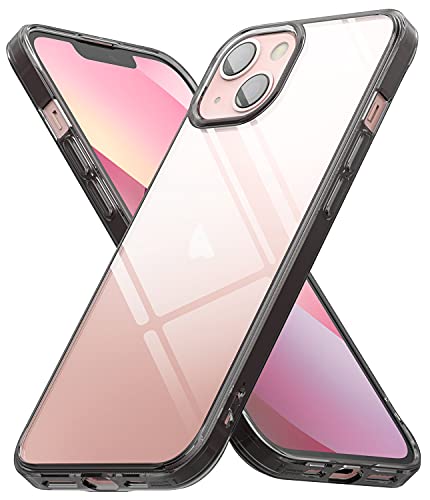 Ringke Fusion Compatible with iPhone 13 Case Back Cover Transparent PC Back TPU Bumper Scratch Resistant Natural Form iPhone 13 Back Cover Case - Smoke Black