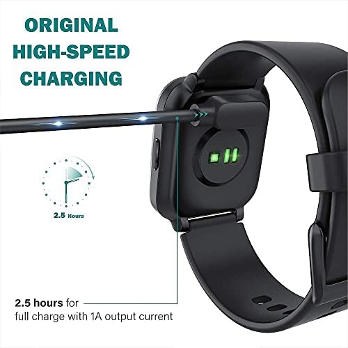 Lamshaw Compatible with Letsfit EW1 Charger, Magnetic USB Charging Cable Replacement Charger Cable Compatible with Letsfit EW1 / ID207 Smartwatch/AOKESI 1.69'' / ID207 / TOZO S2 Smart Watch (Black)