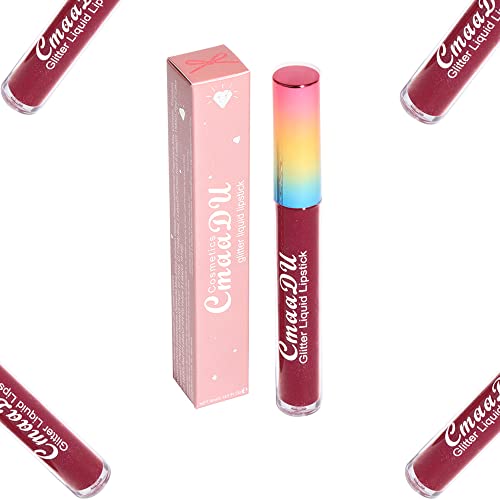 Faeyli 6-Color Diamond Glitter Matte Lipstick, Waterproof Lasting Metallic Liquid Lip Gloss For Women(04) #TOP2