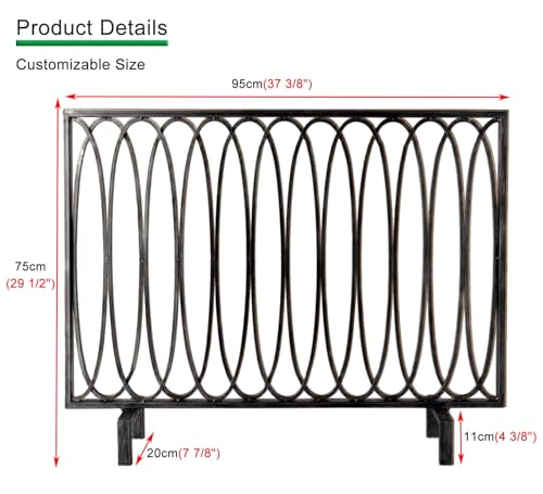 Pantalla para chimenea negra con malla metálica protectora para evitar chispas 4
