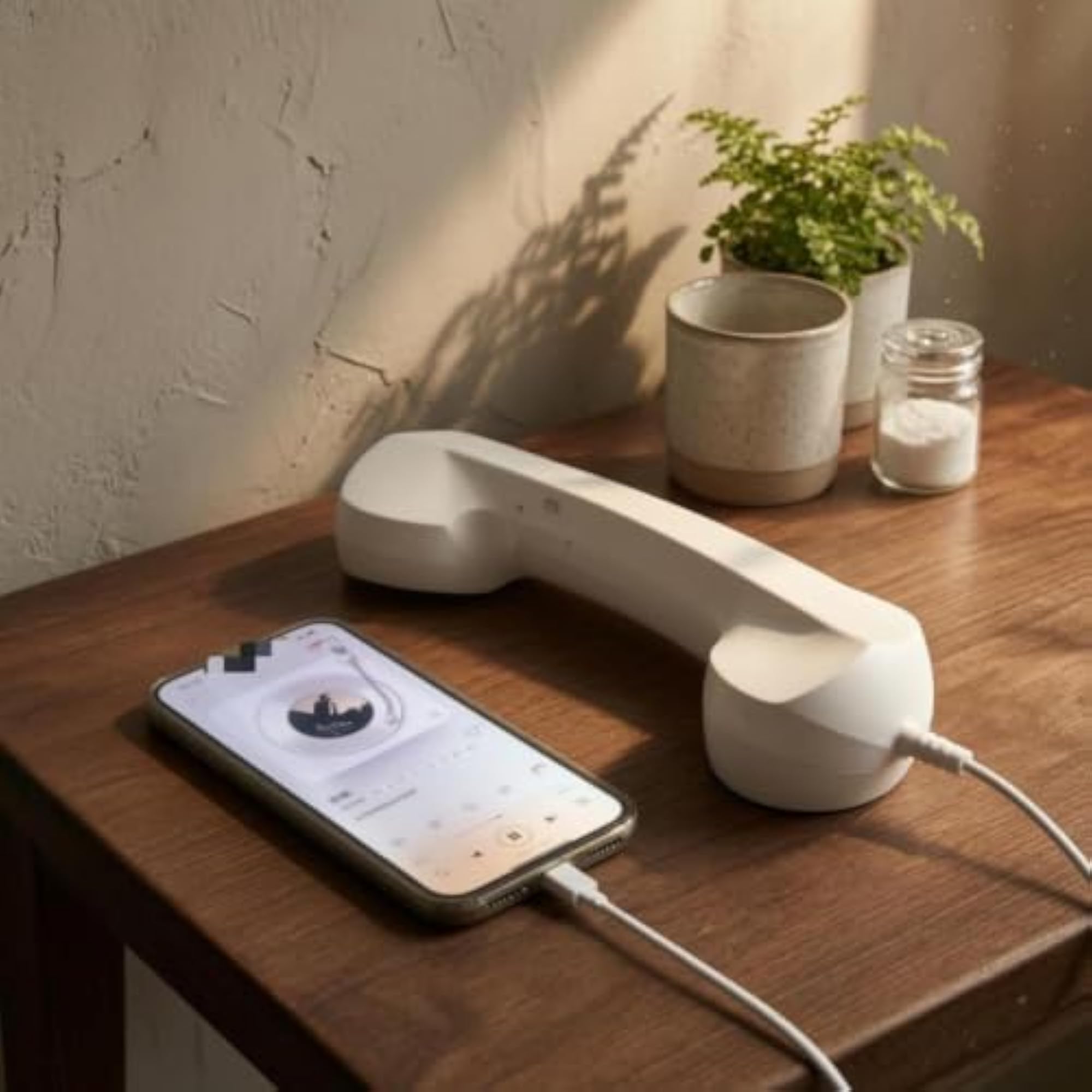 Vintage USB-C Handset with Built-in Mic, Blue
