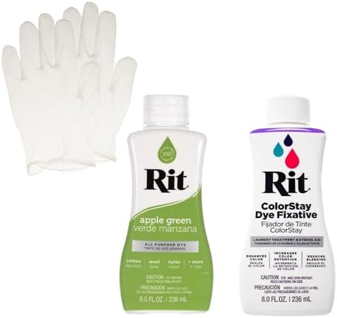 Rit 액체 염료 ColorStay 고정 번들 포함 - 색상 번짐을 줄이기 위한 장갑이 포함된 올인원 키트 (다크 그린) — 사진 5
