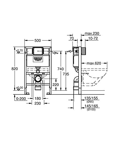 GROHE Solido - Installationssystem 2-in-1 (0,82m Bauhöhe, inkl. Spülkasten, Rapid SL Element für WC & Zubehör für Vorwandmontage), 38959000 - Image 3