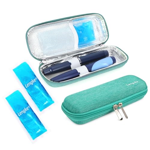 Image of YOUSHARES Portable Insulin Cooler Travel Case - TSA Approved Diabetic Medication Cooling Bag, EVA Insulated Organizer for Epi Pens, Refrigerated Diabetes Supplies Carrying Storage Kit with 2 Ice Pack