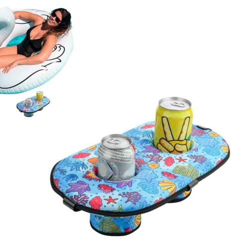 Schwimmender Getränkehalter, Schwimmende Coasters, Getränkehalter Für Den Pool, Pool Tablett Bunter Schwimmender Untersetzer Mit 2 Löchern, Für Schwimmbäder, Unterirdische Pools, Whirlpools Cover