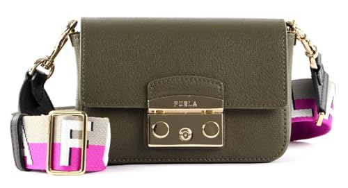 Furla Cuero bolso de hombro bolso bandolera Metropolis Mini Crossbody Webbin Salvia c + Marmo Violet verde oliva Furla Cuero bolso de hombro bolso bandolera Metropolis Mini Crossbody Webbin Salvia c + Marmo Violet verde oliva