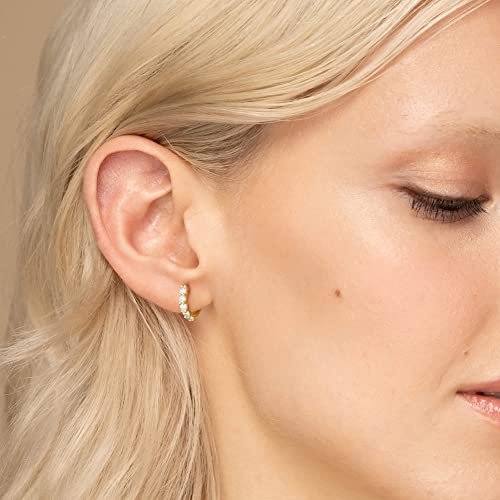 Gold Small Hoop Earrings For Girls Moissanite Diamond Huggie Earrings For Women #TOP1
