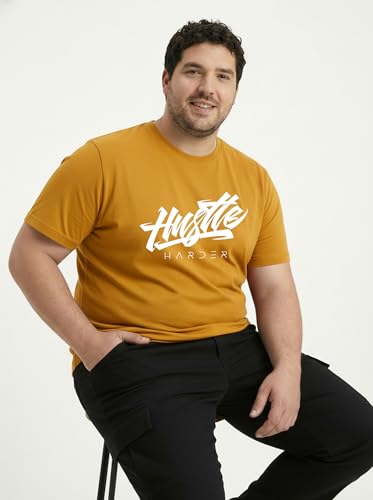 Image of Toodlegram Men Plus Size Printed T-Shirt | Round Neck Half Sleeves | Regular Fit Big & Tall | Pure Cotton Casual Summer Wear T-Shirt for Men