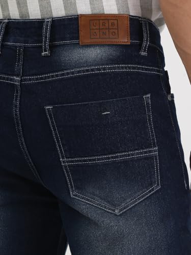 Image of Urbano Fashion Men's Straight Fit Washed Jeans Stretchable