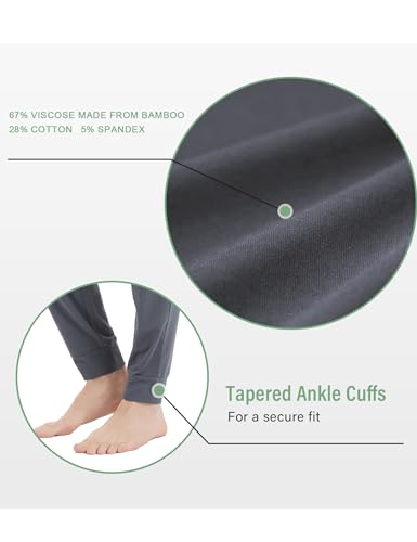 GYS Men's Pajama Pants Joggers - Viscose Made from Bamboo, Knit Pj Bottoms Lightweight Lounge Sleep Pants4