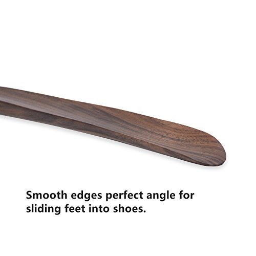 Muso Wood Shoe Horn Long Handle For Seniors,Wooden Shoehorn For Men, Women, Kids,Pregnancy(Walnut 15") #TOP5